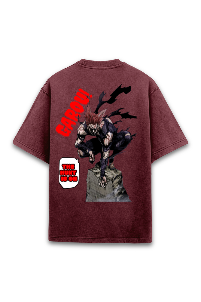 Garou 'The Hunt is On' - Acid Washed Oversized T-shirt