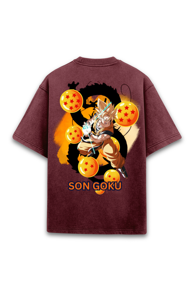 Son Goku Acid Washed Oversized T-Shirt – Dragon Ball Z