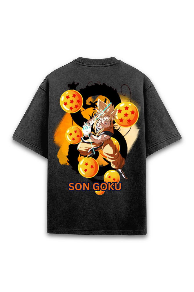 Son Goku Acid Washed Oversized T-Shirt – Dragon Ball Z