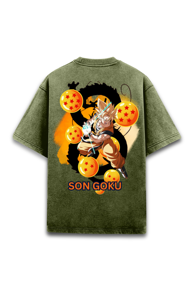 Son Goku Acid Washed Oversized T-Shirt – Dragon Ball Z