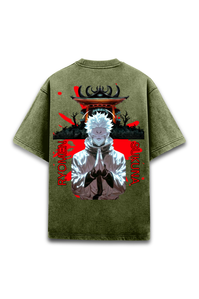 Ryomen Sukuna Oversized Acid Washed T-shirt