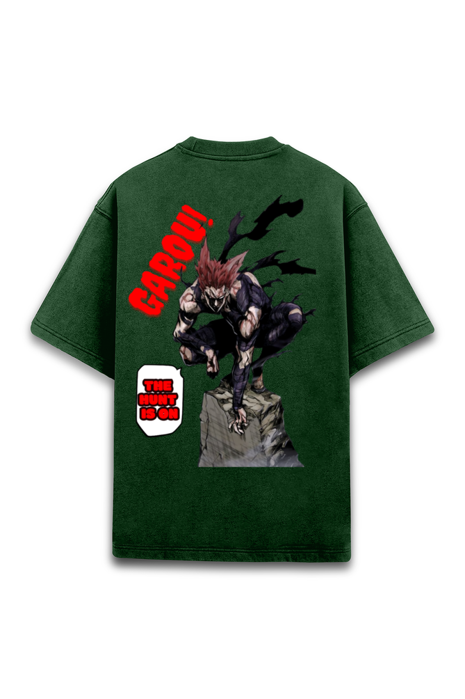 Garou 'The Hunt is On' - Acid Washed Oversized T-shirt